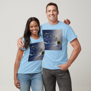Sicht auf die Hawaiianische Inseln Unisex T-Shirt