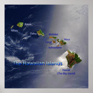 Sicht auf die Hawaiianischen Inseln Poster