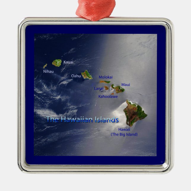 Sicht auf die Hawaiianischen Inseln Silbernes Ornament (Vorne)