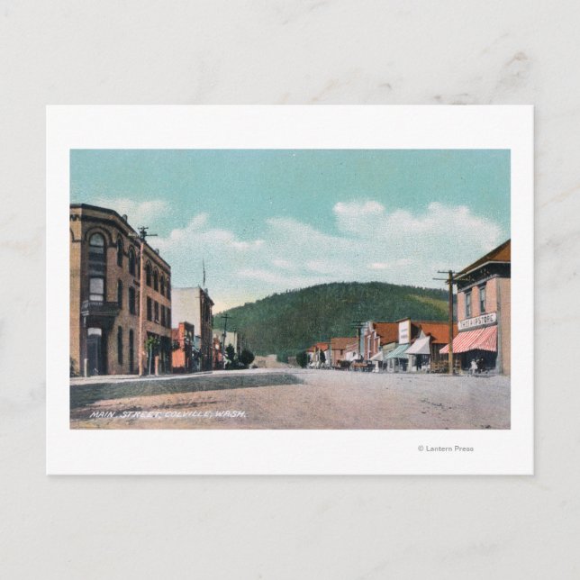 Sicht auf die Main StreetColville, WA Postkarte (Vorderseite)