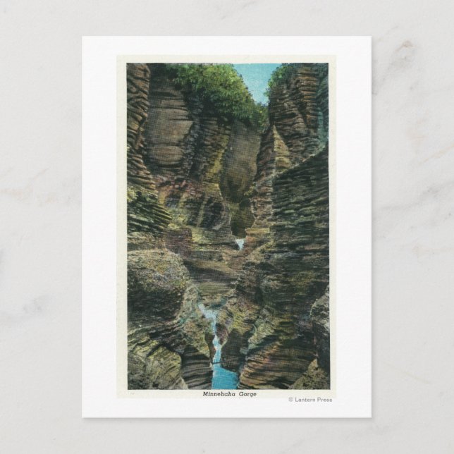 Sicht auf die Minnehaha-Schlucht Postkarte (Vorderseite)