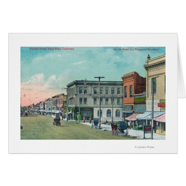 Sicht auf die Vierte Straße Santa Rosa, CA (Vorderseite (Horizontal))