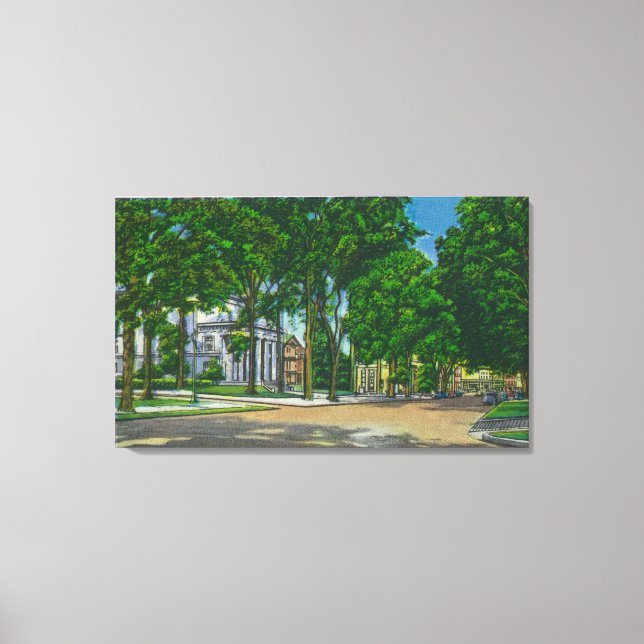 Sicht auf die Washington Street Leinwanddruck (Vorderseite)