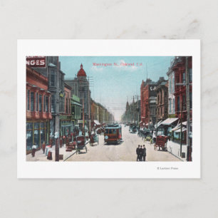 Sicht auf die Washington Street mit Cable Cars Postkarte