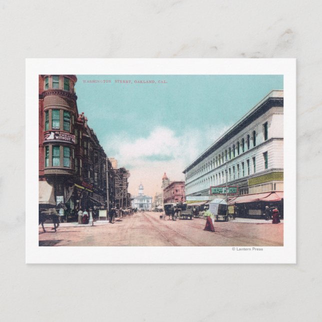 Sicht auf die Washington Street Oakland, CA Postkarte (Vorderseite)