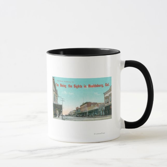 Sicht auf die West StreetHealdsburg, CA Tasse (Rechts)