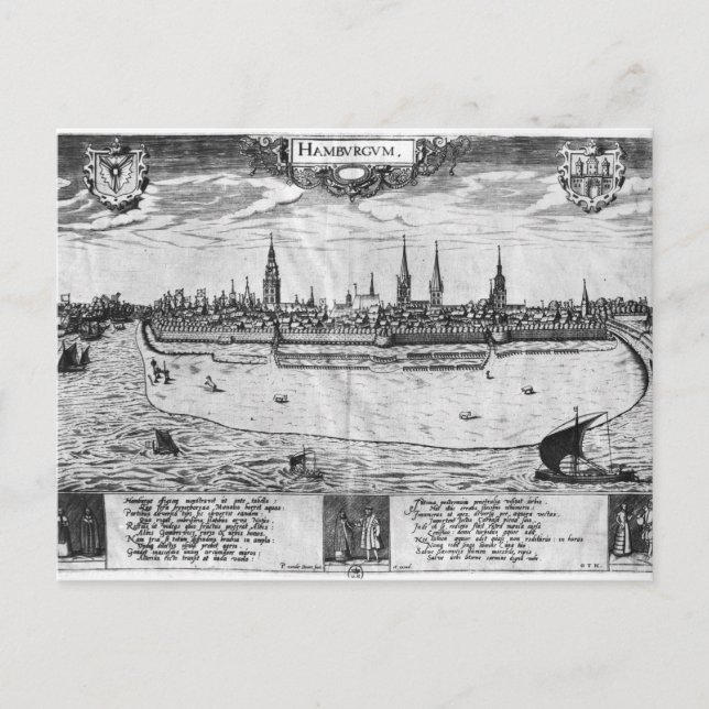 Sicht auf Hamburg Postkarte (Vorderseite)