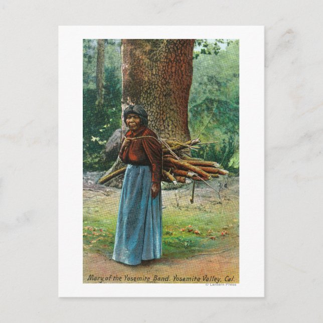 Sicht auf Mary der Yosemite Natives Carry Postkarte (Vorderseite)
