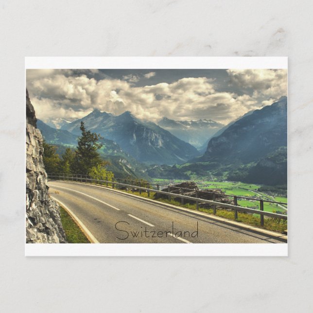 Sicht auf Meiringen Schweiz und Schweizer Alpen Postkarte (Vorderseite)