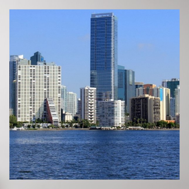 Sicht auf Miami Skyline Poster (Vorne)