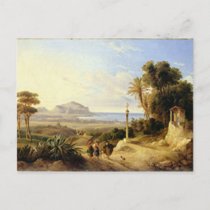 Sicht auf Palermo, 1840 Postkarte