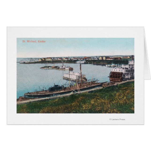 Sicht auf Schiffe im DockSt. Michael, AK (Vorderseite (Horizontal))