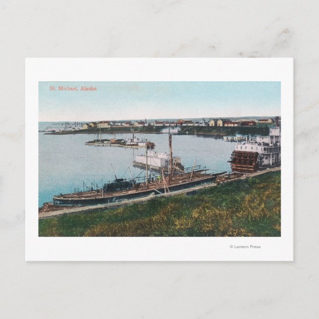 Sicht auf Schiffe im DockSt. Michael, AK Postkarte (Vorderseite)