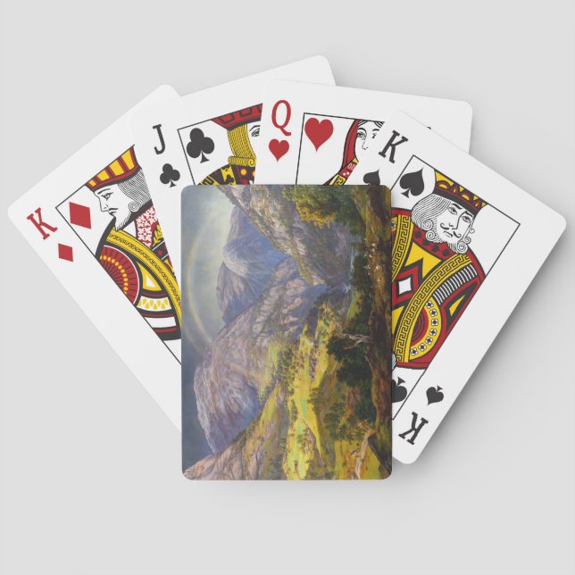 Sicht auf Stalheim in Norwegen Spielkarten (Rückseite)