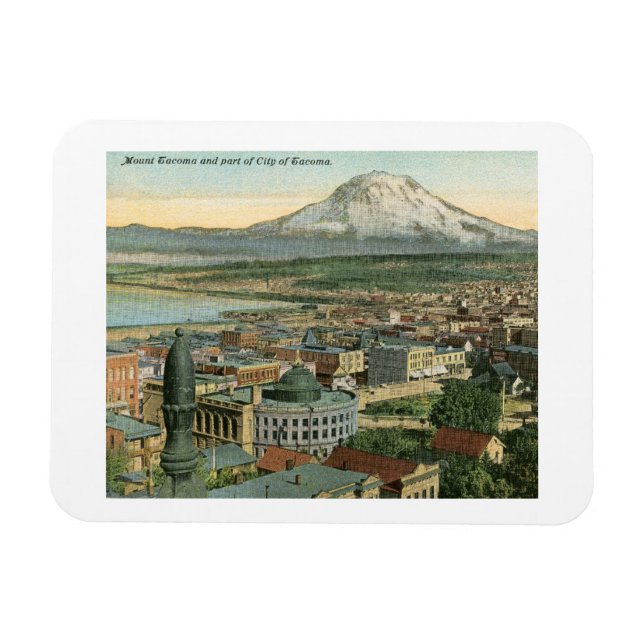 Sicht auf Tacoma, Washington 1911 Vintag Magnet (Horizontal)