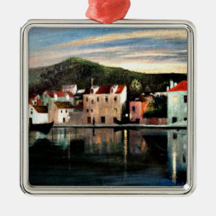 Sicht auf Trogir bei Sunset - Tivadar Kosztka Ornament Aus Metall