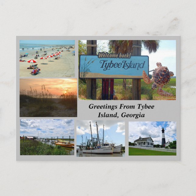 Sicht auf Tybee Island, Georgia Postkarte (Vorderseite)