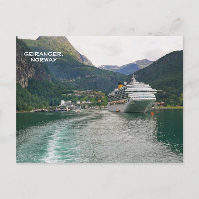 Sicht von Geiranger, Geirangerfjord, Norwegen Postkarte (Vorderseite)