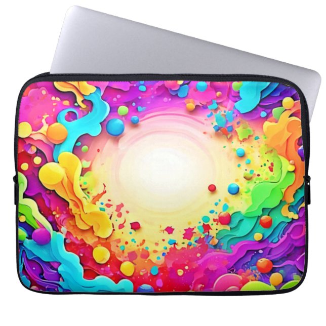 Sichtbare Abstrakte Farbexplosion Art Laptopschutzhülle (Vorderseite)
