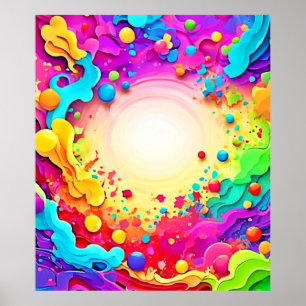 Sichtbare Abstrakte Farbexplosion Art Poster