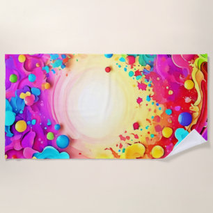 Sichtbare Abstrakte Farbexplosion Art Strandtuch