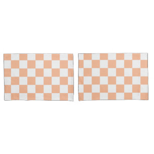 Sichtbare Quadrate pfirsich und weißes geometrisch Kissenbezug