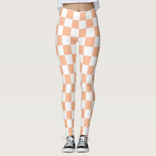 Sichtbare Quadrate pfirsich und weißes geometrisch Leggings