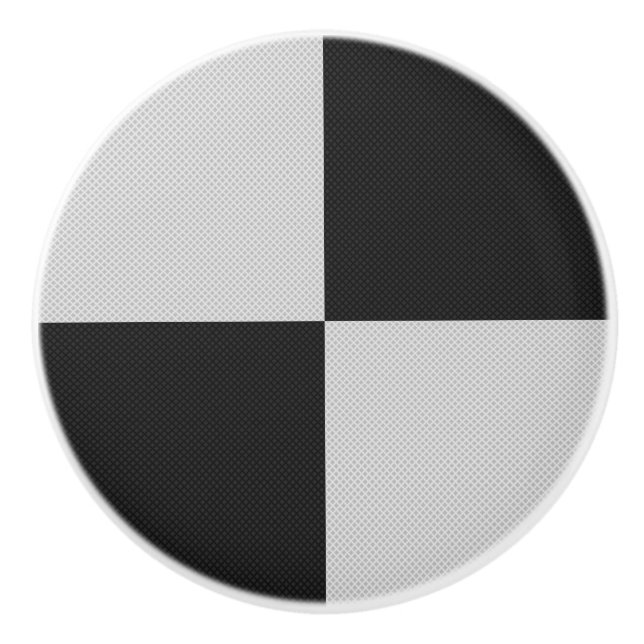 Sichtbare Schwarz-Weiß-Quadrate oder CUSTOM-FARBE Keramikknauf (Vorderseite)