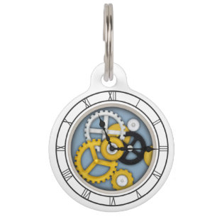 Sichtbare Uhrwerk Illusion Fantasievolle Uhr Blaue Haustiermarke