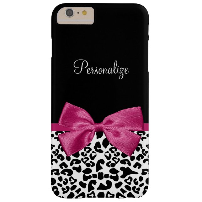 Sichtbarer dunkelrosa Glattleopard mit Name Case-Mate iPhone Hülle (Rückseite)