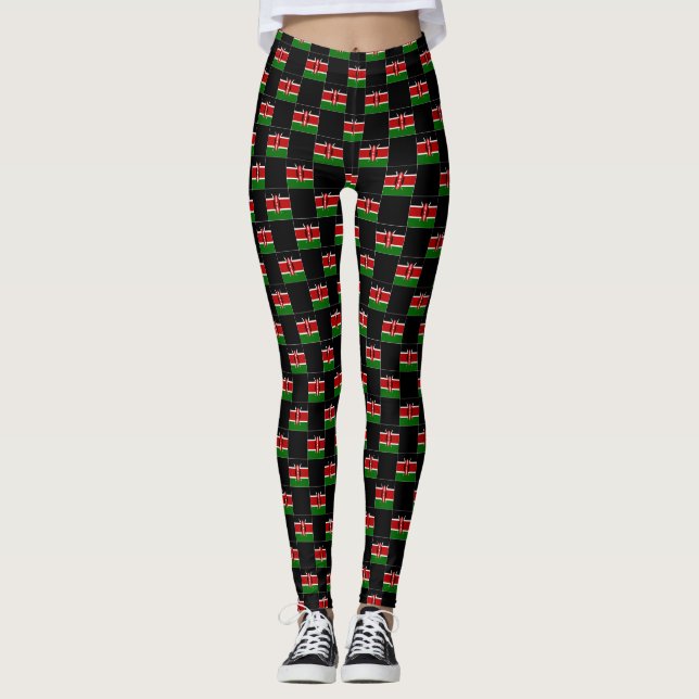 Sichtbares Kenya-Flag-Muster Leggings (Vorderseite)