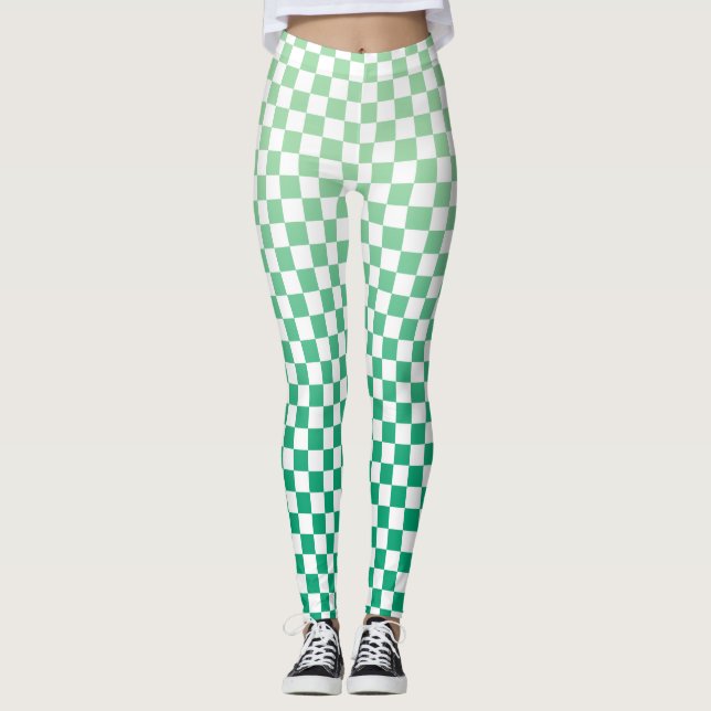 Sichtbares Licht in dunkelgrünes Lichtmuster Leggings (Vorderseite)