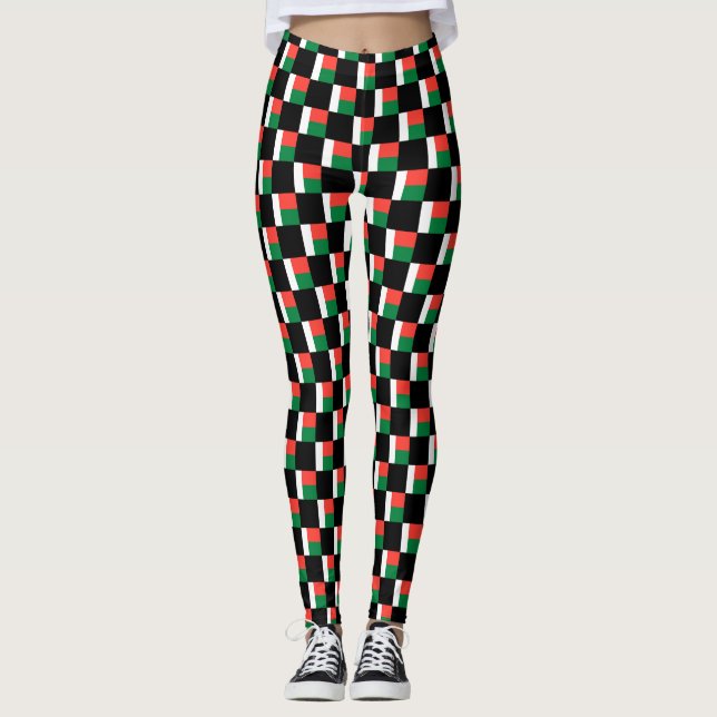 Sichtbares Madagaskar-Flag-Muster Leggings (Vorderseite)