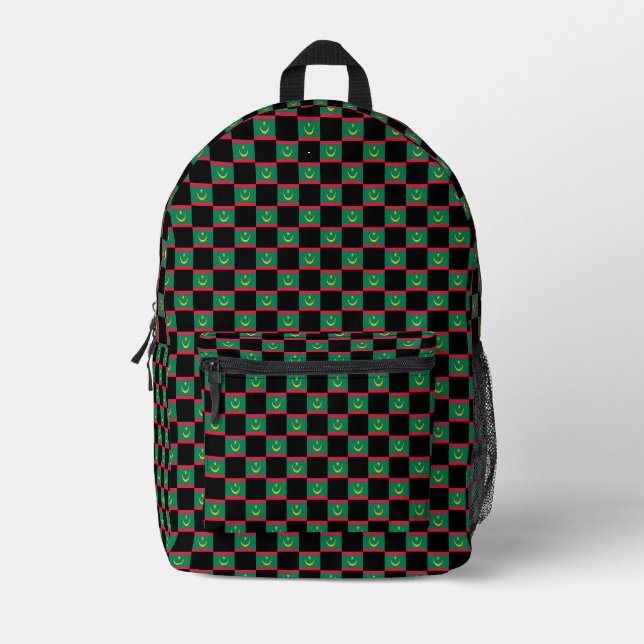 Sichtbares Mauretanienflaggenmuster Bedruckter Rucksack (Vorderseite)