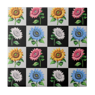 Sichtbares mehrfarbiges Blumendesign Fliese