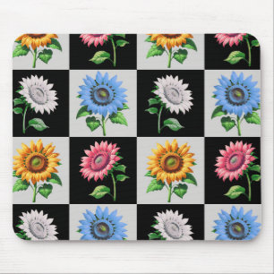 Sichtbares mehrfarbiges Blumendesign Mousepad