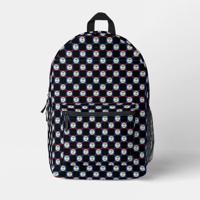 Sichtbares Muster der Belize-Flagge Bedruckter Rucksack (Vorderseite)