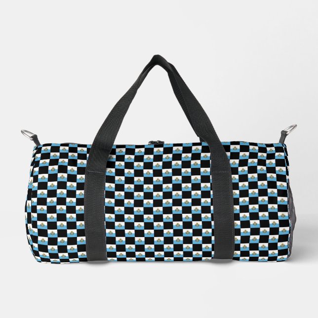 Sichtbares Muster der San Marino-Flagge Duffle Bag (Vorderseite)