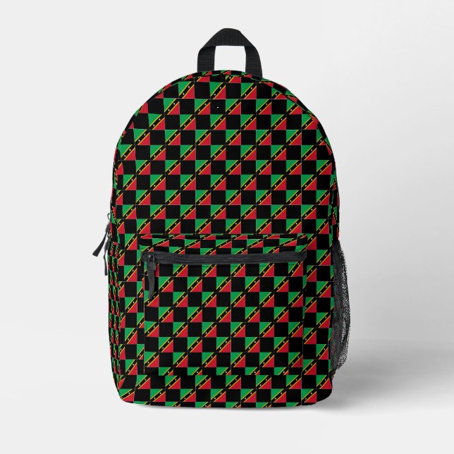 Sichtbares Muster für St. Kitts und Nevis-Flag Bedruckter Rucksack (Vorderseite)