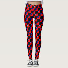 Sichtbares Muster für taiwanesische Flagge Leggings