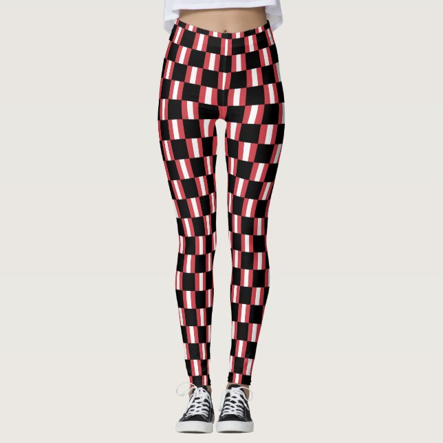 Sichtbares Peru-Flag-Muster Leggings (Vorderseite)