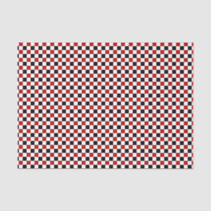 Sichtbares Rot-Weiß-Schwarz-Gewebe Seidenpapier