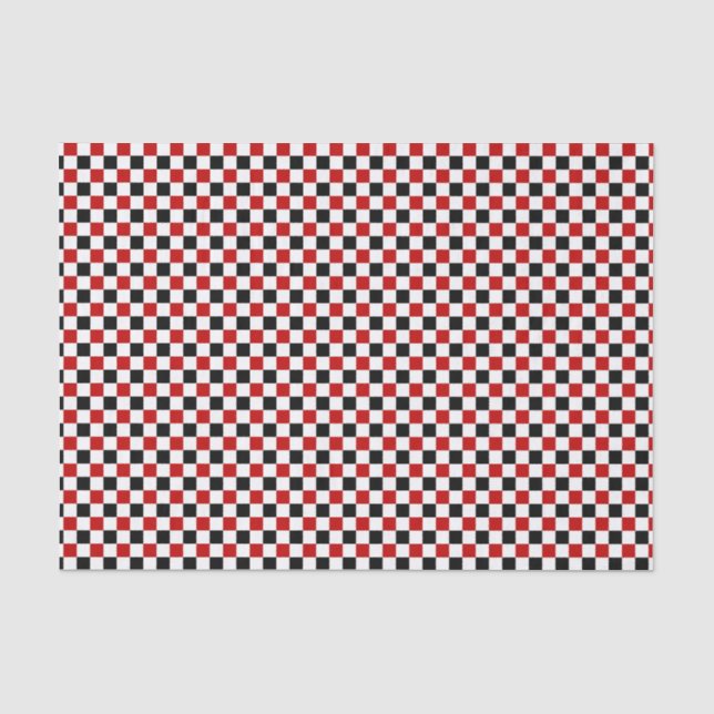Sichtbares Rot-Weiß-Schwarz-Gewebe Seidenpapier (Vorderseite)