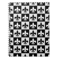 Sichtbares Schwarz-weißes Fleur-De-Lis-Muster