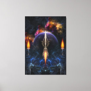 Sichtweise des Fraktals Art Wrapped Canvas Print Leinwanddruck