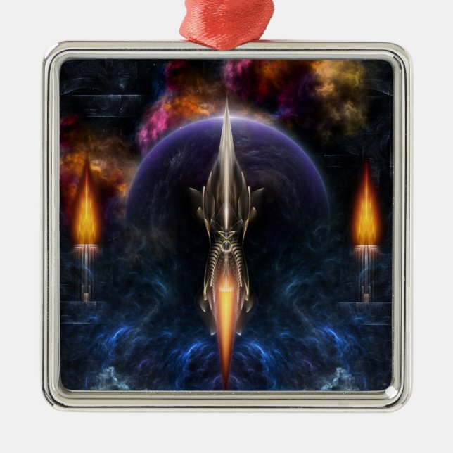 Sichtweise des Fraktals Silbernes Ornament (Vorne)