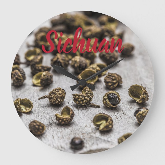 Sichuan Pepper Chinesische Küche Große Wanduhr (Vorderseite)