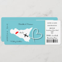 Sicile Destination Mariage Billet Invitation