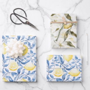 Sicile Italien Rustique Feuilles Bleues Citrons 