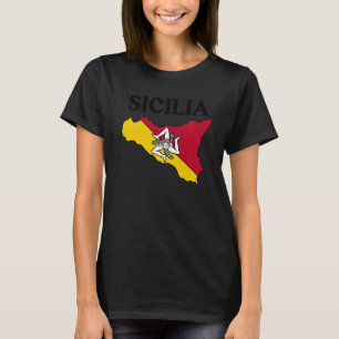Sicilia Flag Sicily Palermo Italien 10 T-Shirt